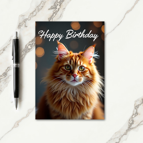 Floral Birthday Feline Art Card