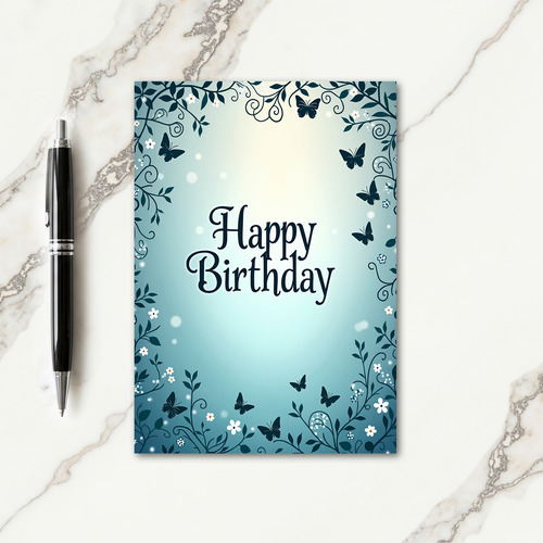 Floral Birthday Gradient Card