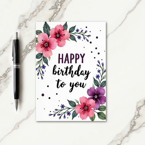 Floral Birthday Greeting Card