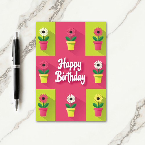 Floral Birthday Grid Card
