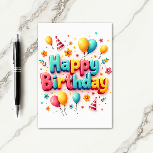 Floral Birthday Letters Card