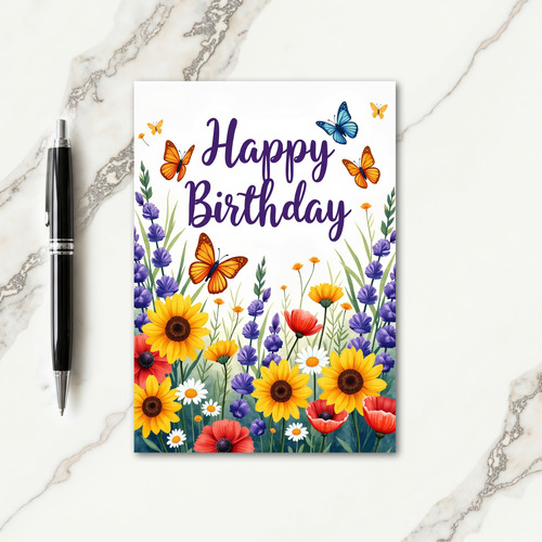 Floral Birthday Message Card