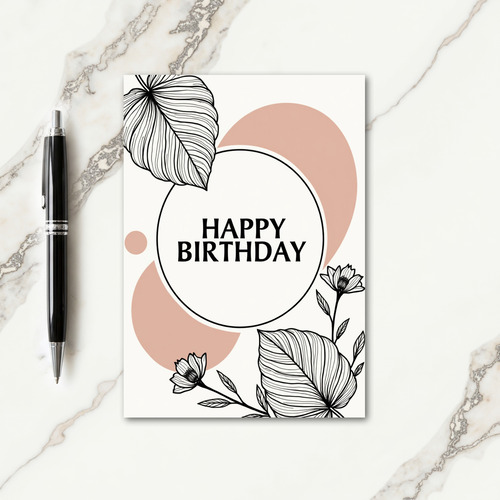 Floral Birthday Outline Card