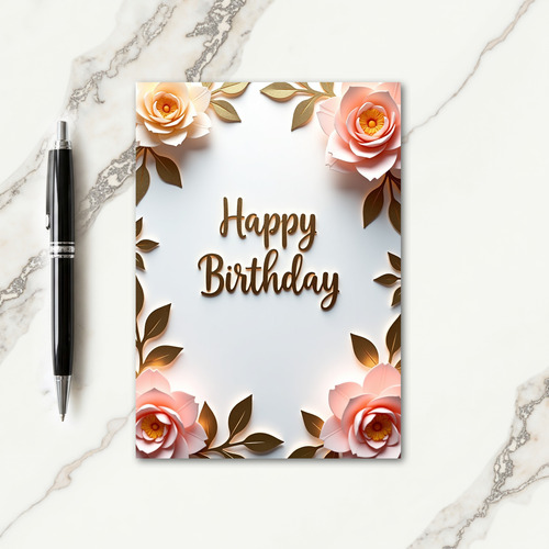 Floral Birthday Papercraft Card