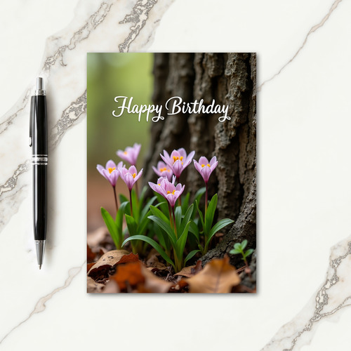 Floral Birthday Photo Card