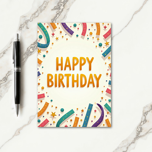 Floral Birthday Ribbons Card