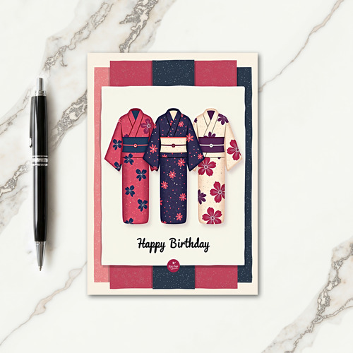 Floral Birthday Robe Card