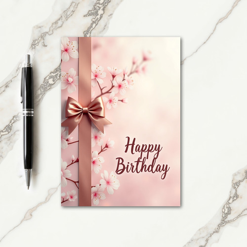 Floral Birthday Satin Card