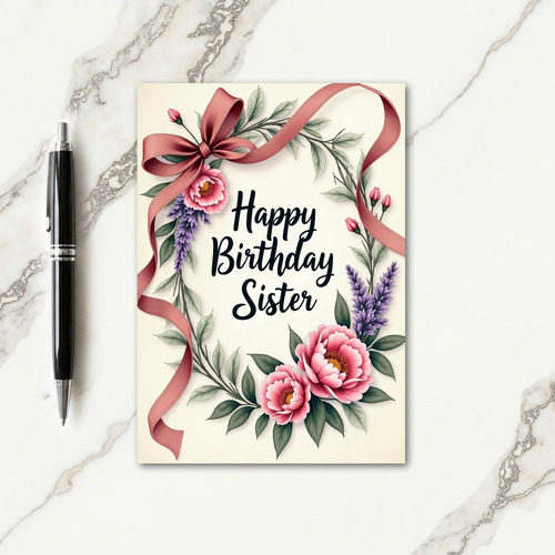 Floral Birthday Sister Card