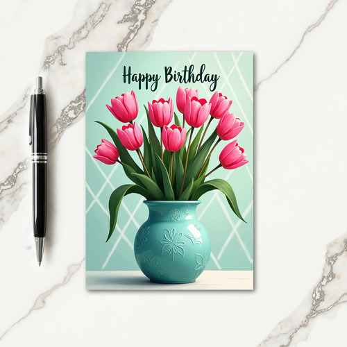 Floral Birthday Tulips Card