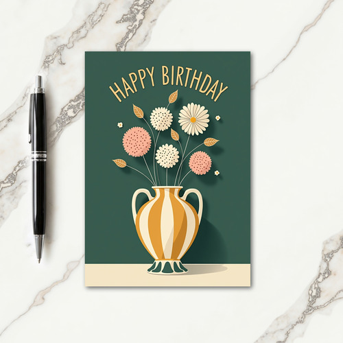 Floral Birthday Vase Card