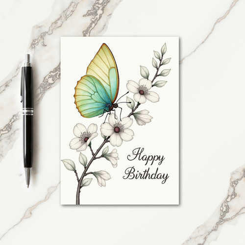 Floral Birthday Wing Card