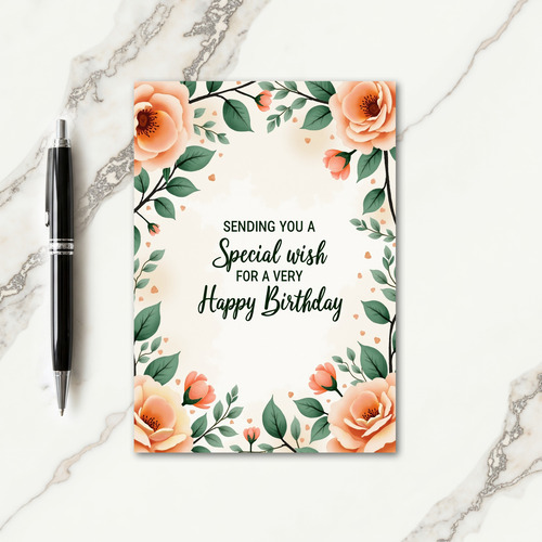 Floral Birthday Wish Card