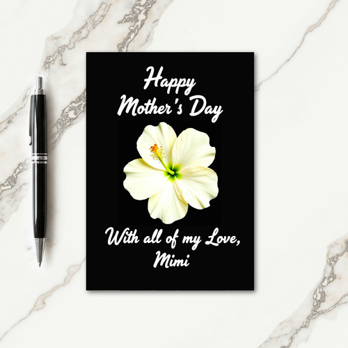 Floral Black Backdrop Mothers Card