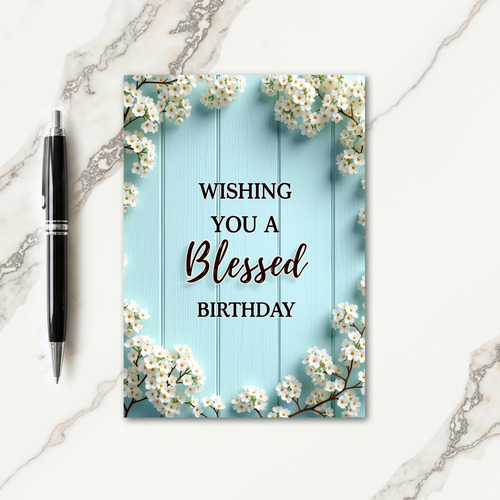 Floral Blessed Birthday Card