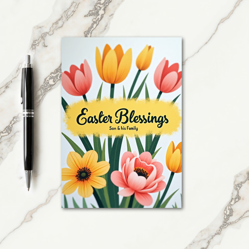 Floral Blessings Easter Card