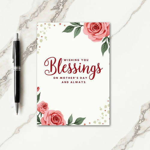 Floral Blessings Mothers Day Card