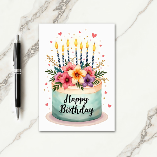 Floral Bloom Birthday Card