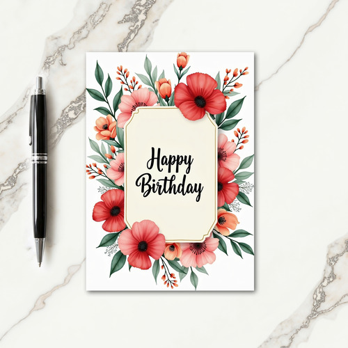 Floral Bloom Celebration Card