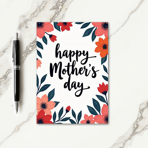 Floral Border Message Card
