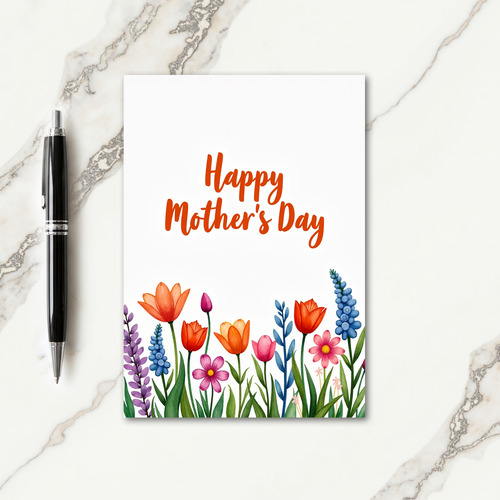 Floral Border Mothers Day Card