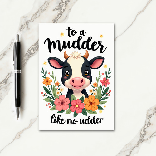 Floral Bovine Love Card
