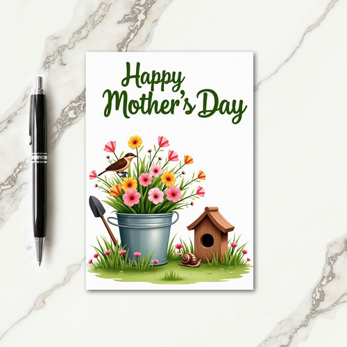 Floral Bucket Springtime Card