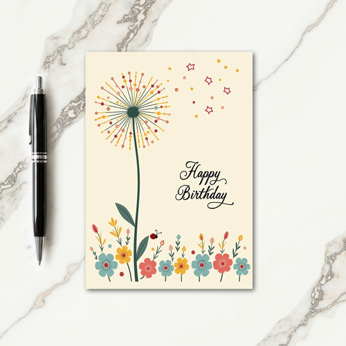 Floral Burst Birthday Card