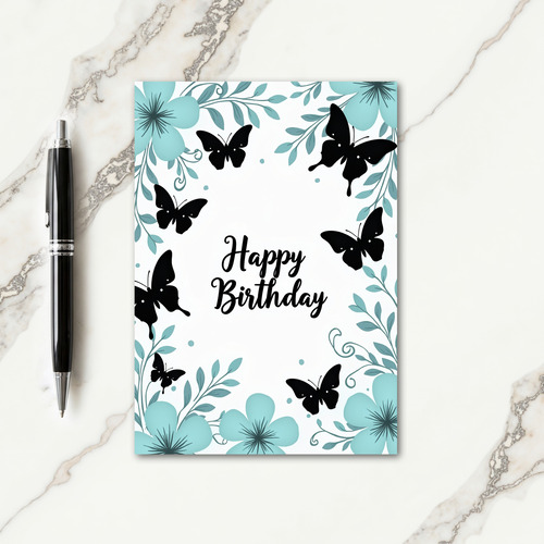 Floral Butterfly Birthday Card