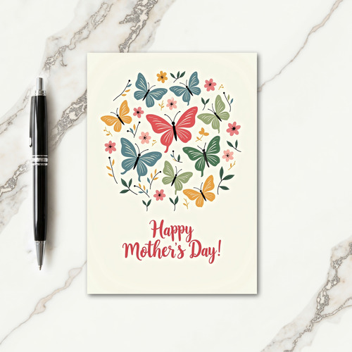 Floral Butterfly Pattern Card