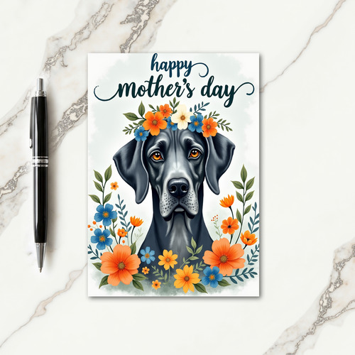 Floral Canine Art Card