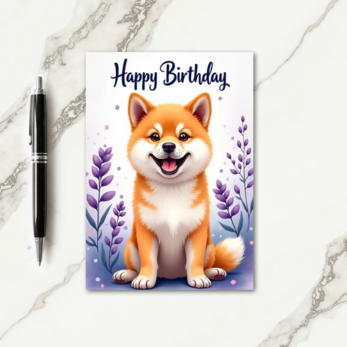 Floral Canine Birthday Card