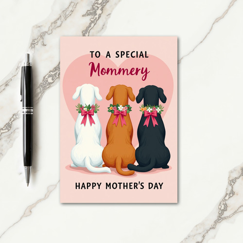 Floral Canine Moms Day Card
