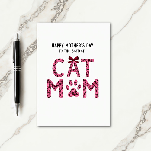 Floral Cat Mom Mothers Day Card