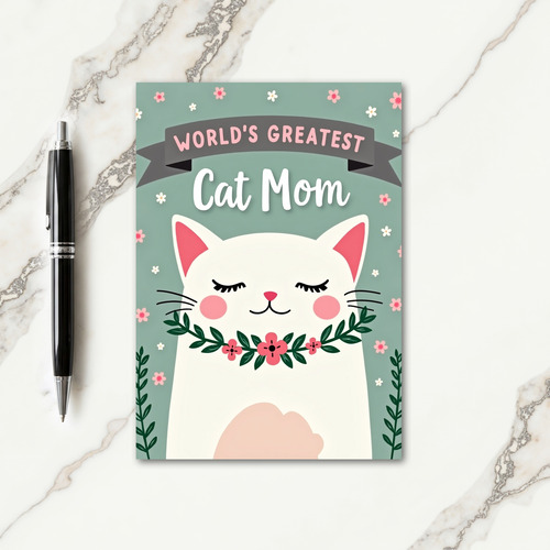 Floral Cat Mothers Day Card