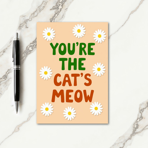 Floral Cats Meow Greeting Card