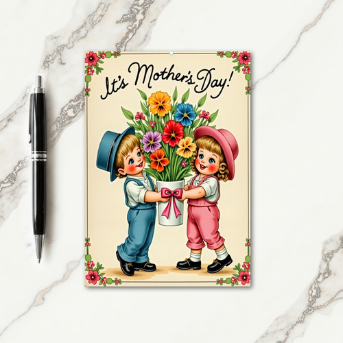 Floral Children Mothers Day Card