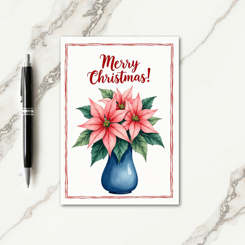 Floral Christmas Vase Card thumbnail