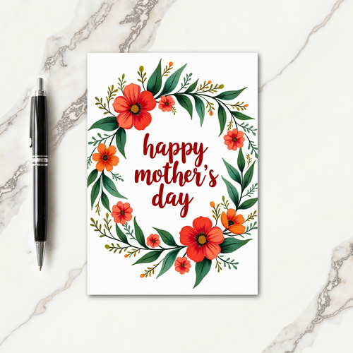 Floral Circle Thanks Card