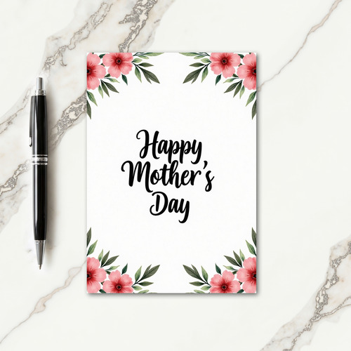Floral Corner Message Card