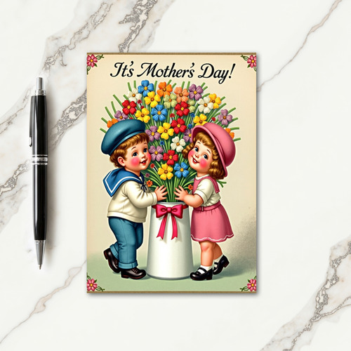 Floral Corner Mothers Day Card