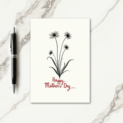 Floral Cream Background Card