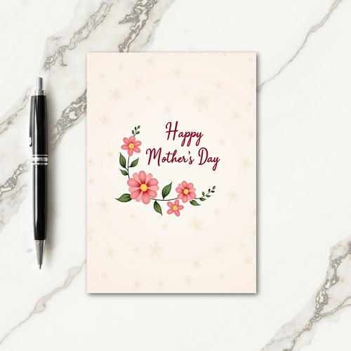 Floral Crescent Mothers Day Card