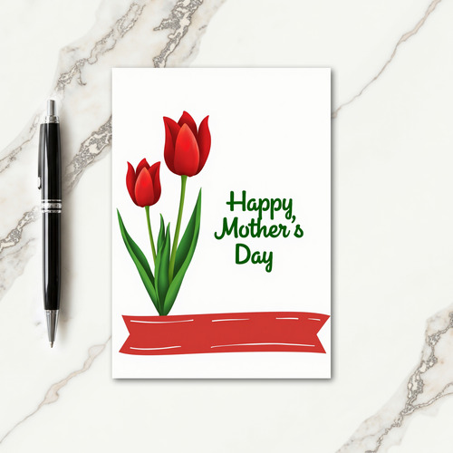 Floral Crimson Greeting Card