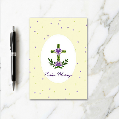 Floral Cross Easter Card