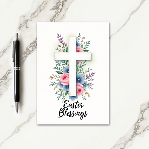 Floral Cross Watercolor Art Card