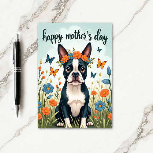 Floral Crown Canine Card