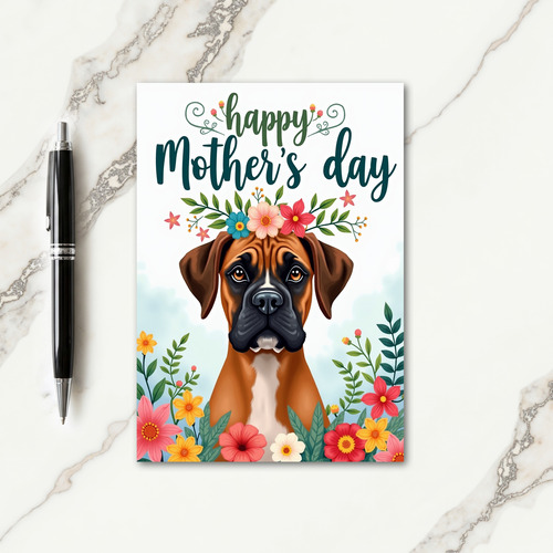 Floral Crown Dog Pattern Card