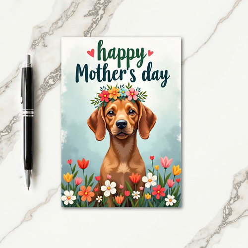 Floral Crown Pup Card