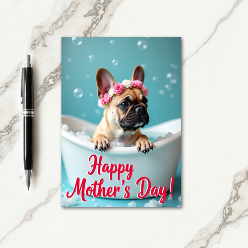 Floral Crown Puppy Bath Card